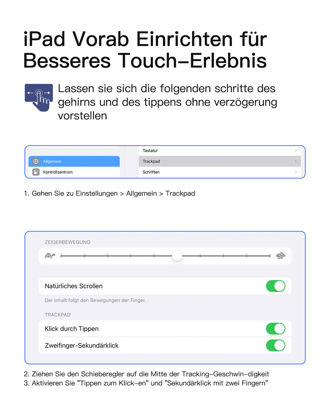 inateck DE Abnehmbar Ultraleichte Tastatur für iPad 11/10 Gen A16 2025 11 Zoll, iPad Air 11 Zoll (2026/2025), iPad Air 5/4, iPad Pr
