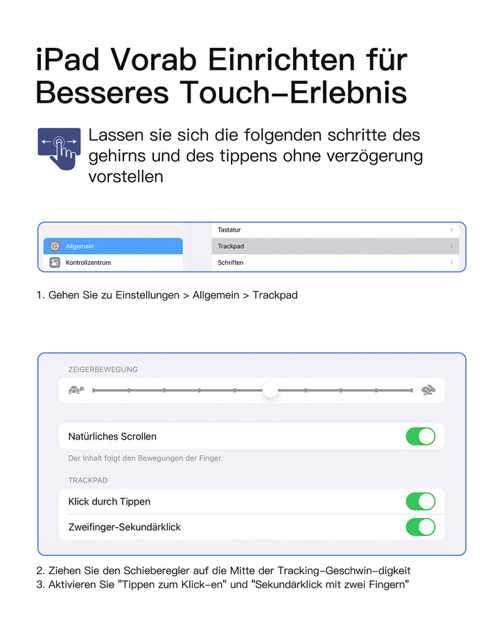 inateck DE Abnehmbar Ultraleichte Tastatur für iPad 11/10 Gen A16 2025 11 Zoll, iPad Air 11 Zoll (2026/2025), iPad Air 5/4, iPad Pr