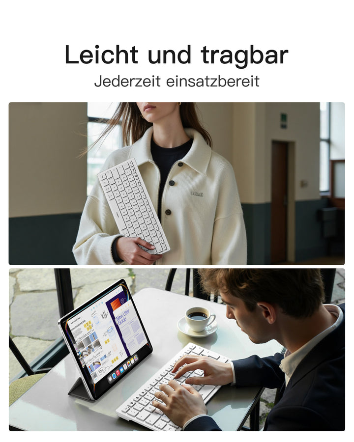 Bluetooth Tablet Tastatur kompatibel mit Android/iOS/Smartphones/Windows PC/iPad, KB01003