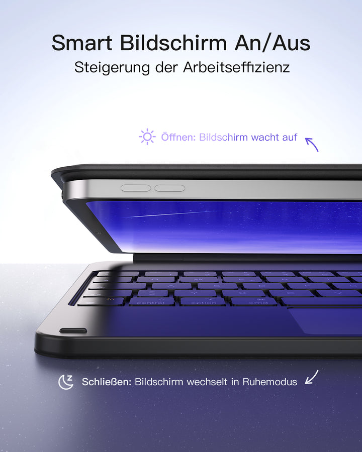 inateck DE Magnetische Tastaturhülle für iPad Air 11" M3/M2 (2025/2024), iPad Air 6/5/4, iPad Pro 11" 4/3/2/1, KB09119