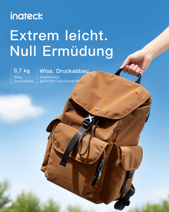Inateck Laptop-Rucksack 20L – Wasserdichter Tagesrucksack für 16-Zoll-Notebooks, Reise &amp; Büro, BPN21