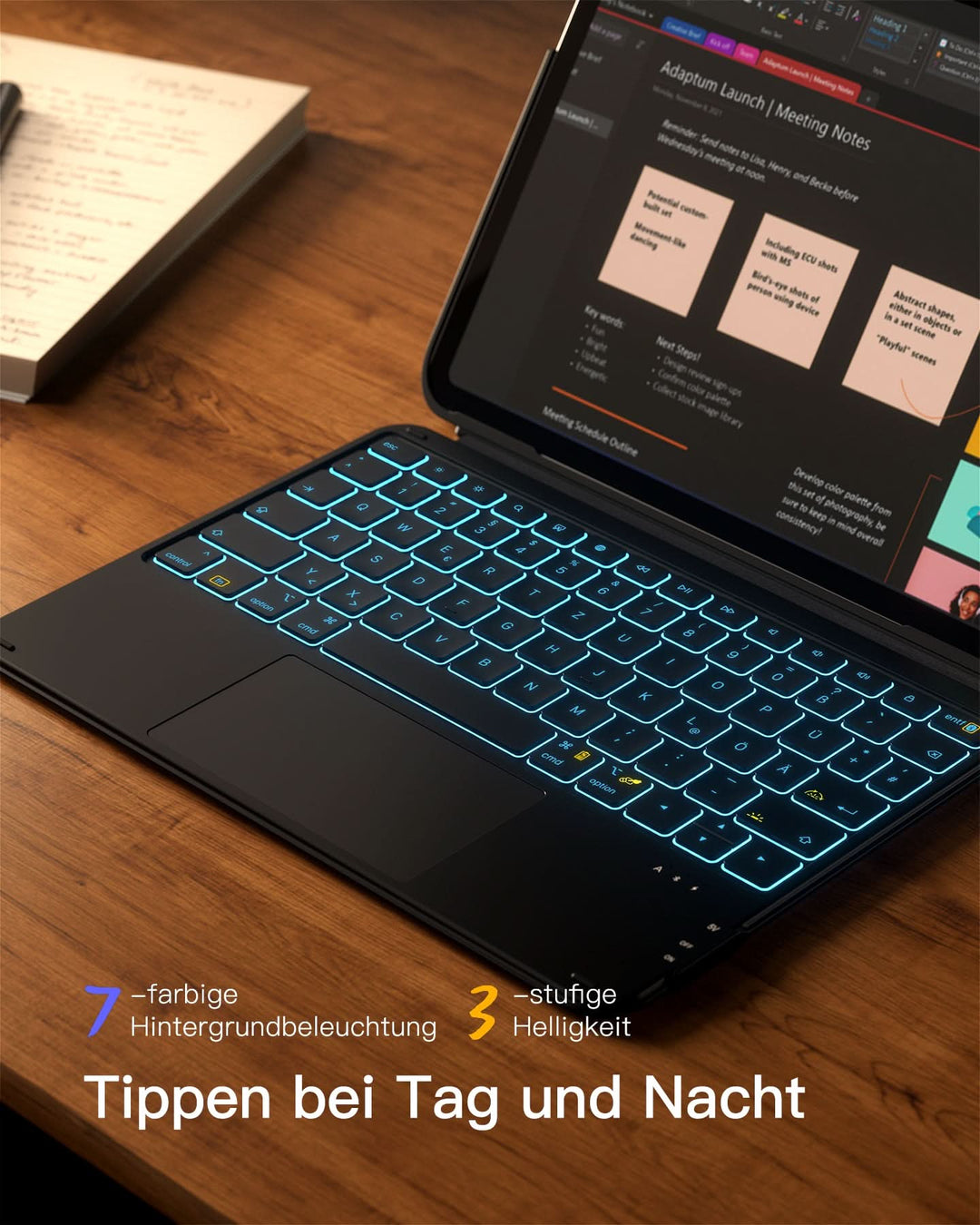 inateck DE Abnehmbar Ultraleichte Tastatur für iPad 11/10 Gen A16 2025 11 Zoll, iPad Air 11 Zoll (2026/2025), iPad Air 5/4, iPad Pr