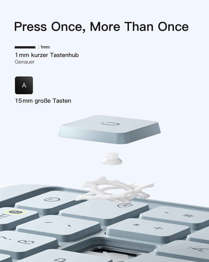 inateck DE Abnehmbar Hülle mit Tastatur für iPad 11" A16 2025, iPad 10.9" 2022,mit Stifthalter, QWERTZ, AceTouch Pro, KB403-10 | Re