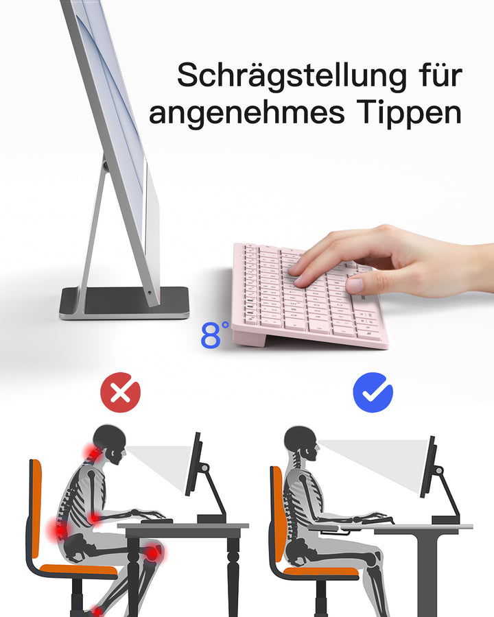 inateck DE Bluetooth Tablet Tastatur kompatibel mit Android/iOS/Smartphones/Windows PC/iPad, KB01003