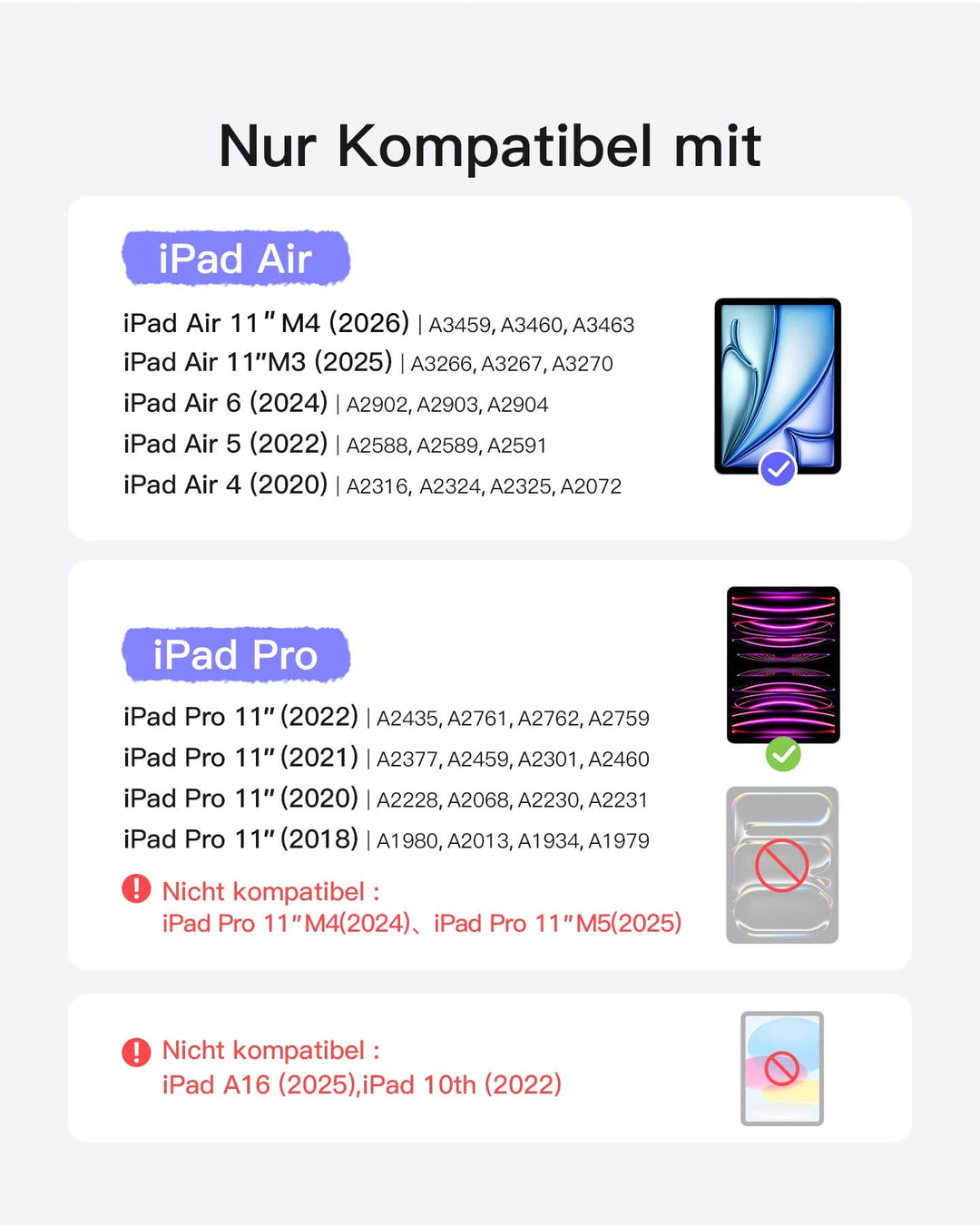 Inateck NeoMagic Magnetische Tastatur Hülle für iPad Air 11 Zoll(2025/2024), Magic Keyboard für iPad Pro 11", KB903-11A