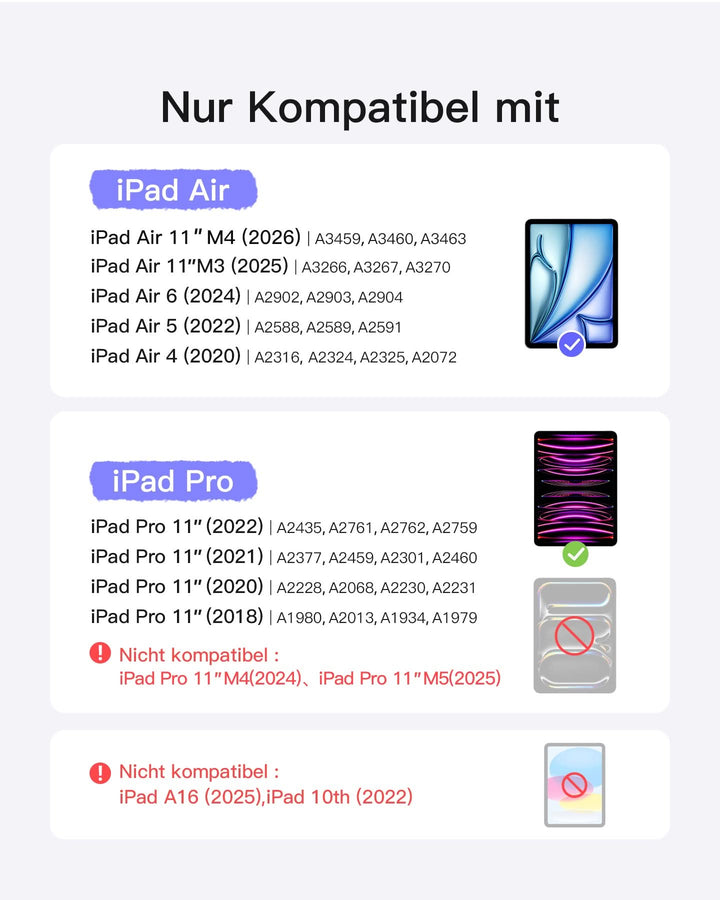 Inateck NeoMagic Magnetische Tastatur Hülle für iPad Air 11 Zoll(2025/2024), Magic Keyboard für iPad Pro 11", KB903-11A