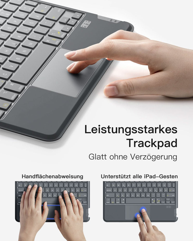 Bluetooth Tastatur Kompatibel mit iPad Air 5/4, iPad Pro 11 Zoll/12,9 Zoll QWERTZ, KB04111 - Inateck Official DE