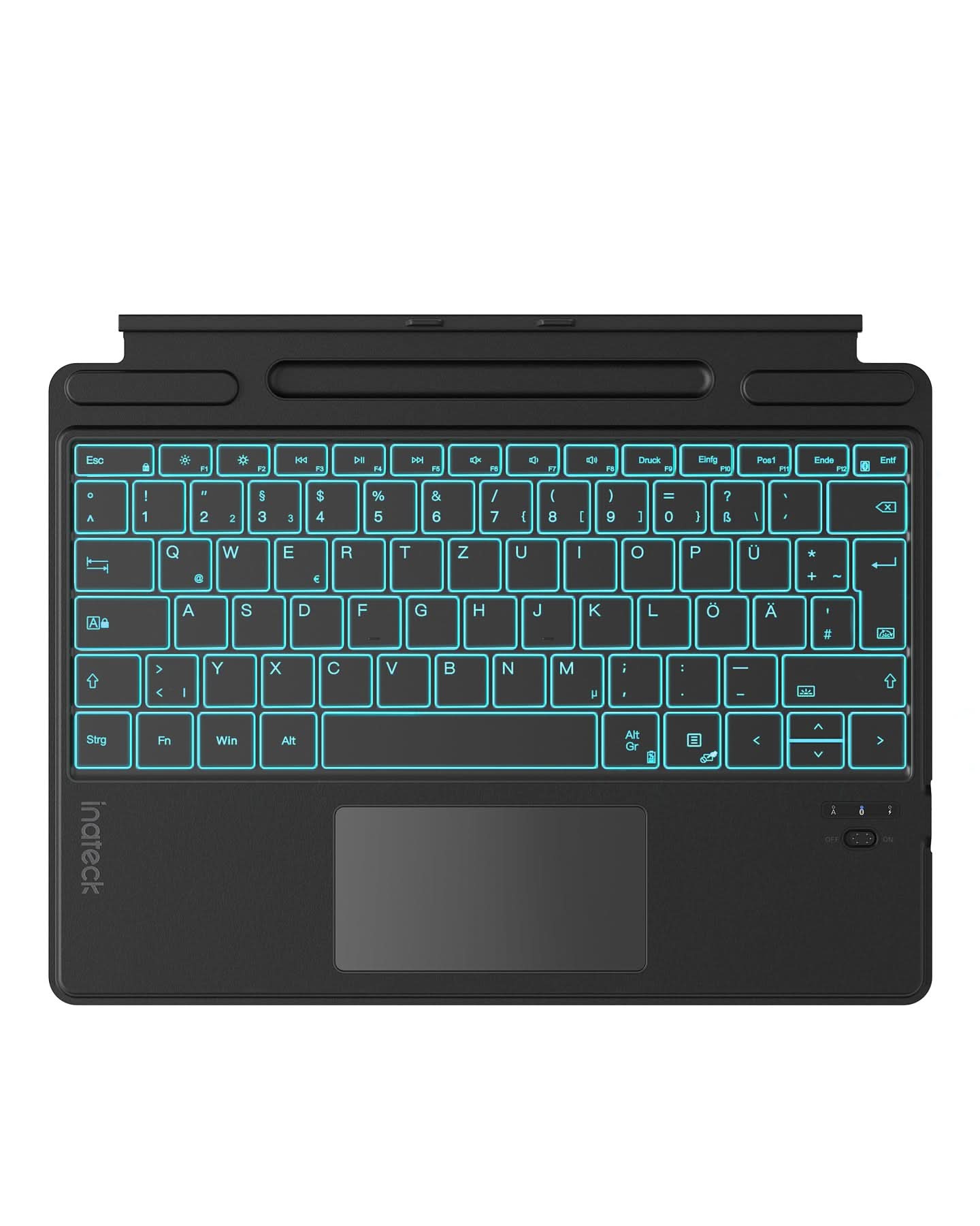 inateck DE Surface Pro AI Funktion Tastatur, Kompatibel mit Surface Pro 11/10/9/8/X, QWERTZ, KB05114 Black