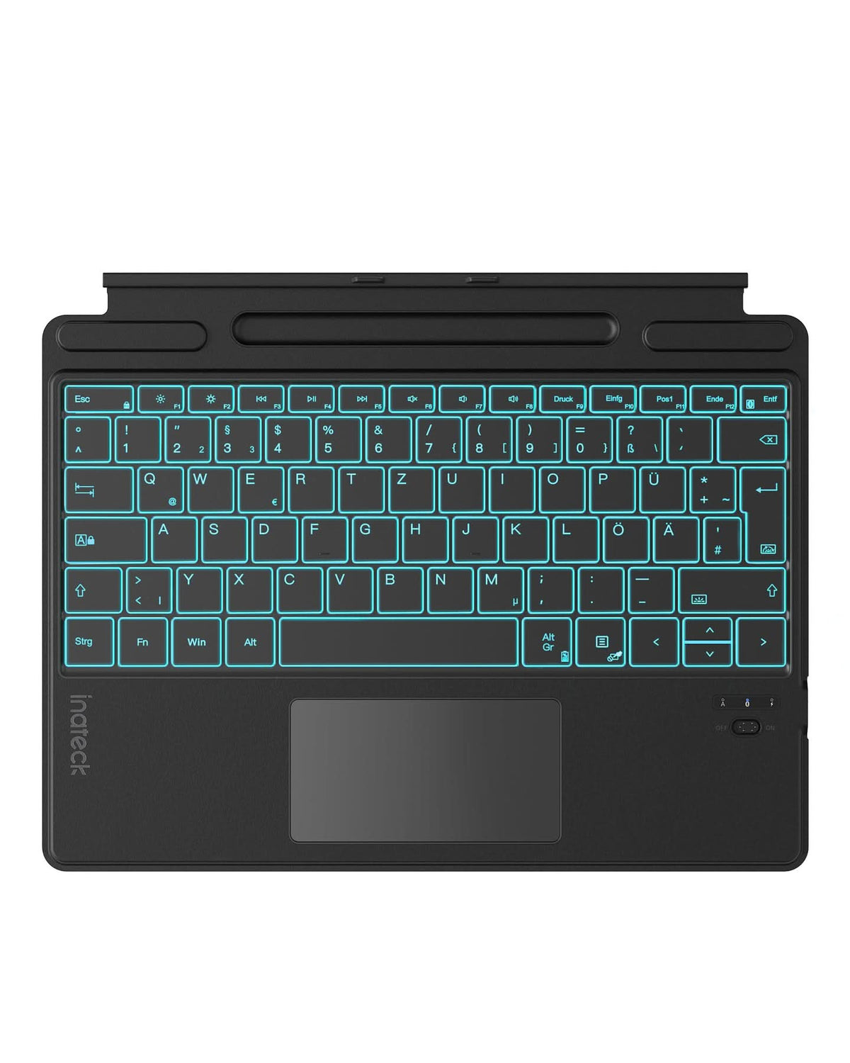 inateck DE Surface Pro AI Funktion Tastatur, Kompatibel mit Surface Pro 11/10/9/8/X, QWERTZ, KB05114 Black