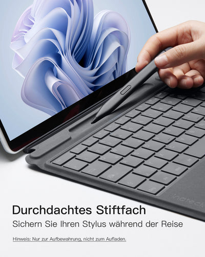 Inateck Surface Pro 9 Tastatur für Surface Pro 9/8/X, 7 Farben Hintergrundbeleuchtung, mit Trackpad, KB05113