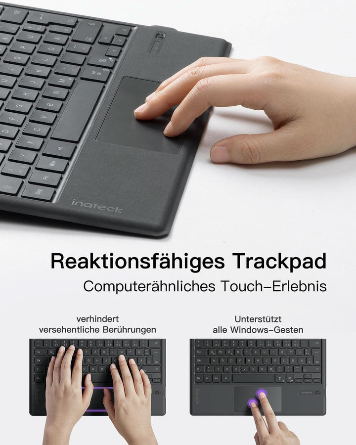 Surface Pro 7 Tastatur für Surface Pro 7/7+/6/5/4, 7 Farben Hintergrundbeleuchtung, mit Trackpad, KB02027 - Inateck Official DE