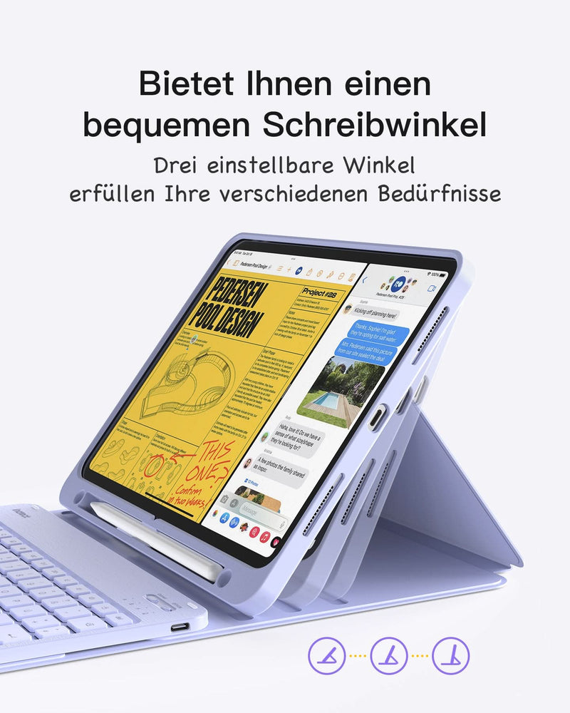 Inateck Tastatur Hülle iPad 10 Gen. 2022, iPad Air 5/4 (2022/2020), iPad Pro 11 4/3/2/1, KB04002