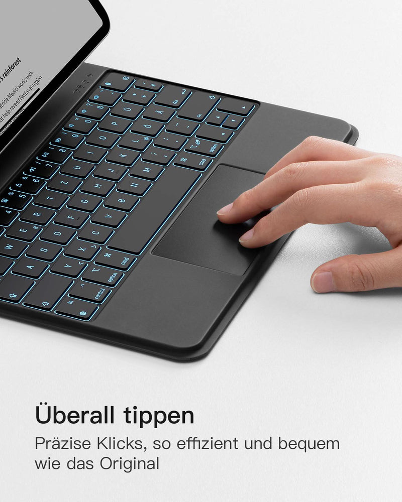 Tastatur, kompatibel mit iPad Air 5/4 und iPad Pro 11 Zoll der 4./3./2./1. Generation, QWERTZ, KB09117 - Inateck Official DE