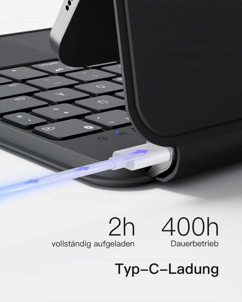 Tastatur, kompatibel mit iPad Air 5/4 und iPad Pro 11 Zoll der 4./3./2./1. Generation, QWERTZ, KB09117 - Inateck Official DE