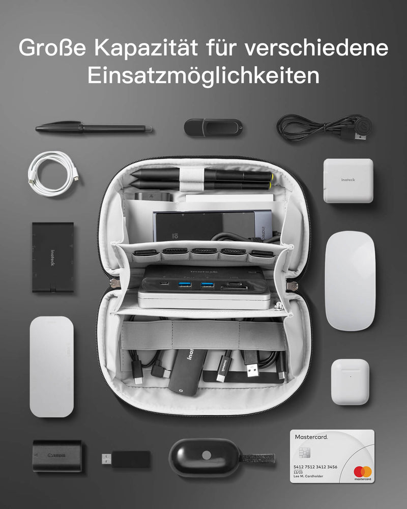 Inateck Elektronik Case Gadget Organizer Tech Tasche Kabeltasche, USB Kabel Organizer, Reisefreundlich, AB03007