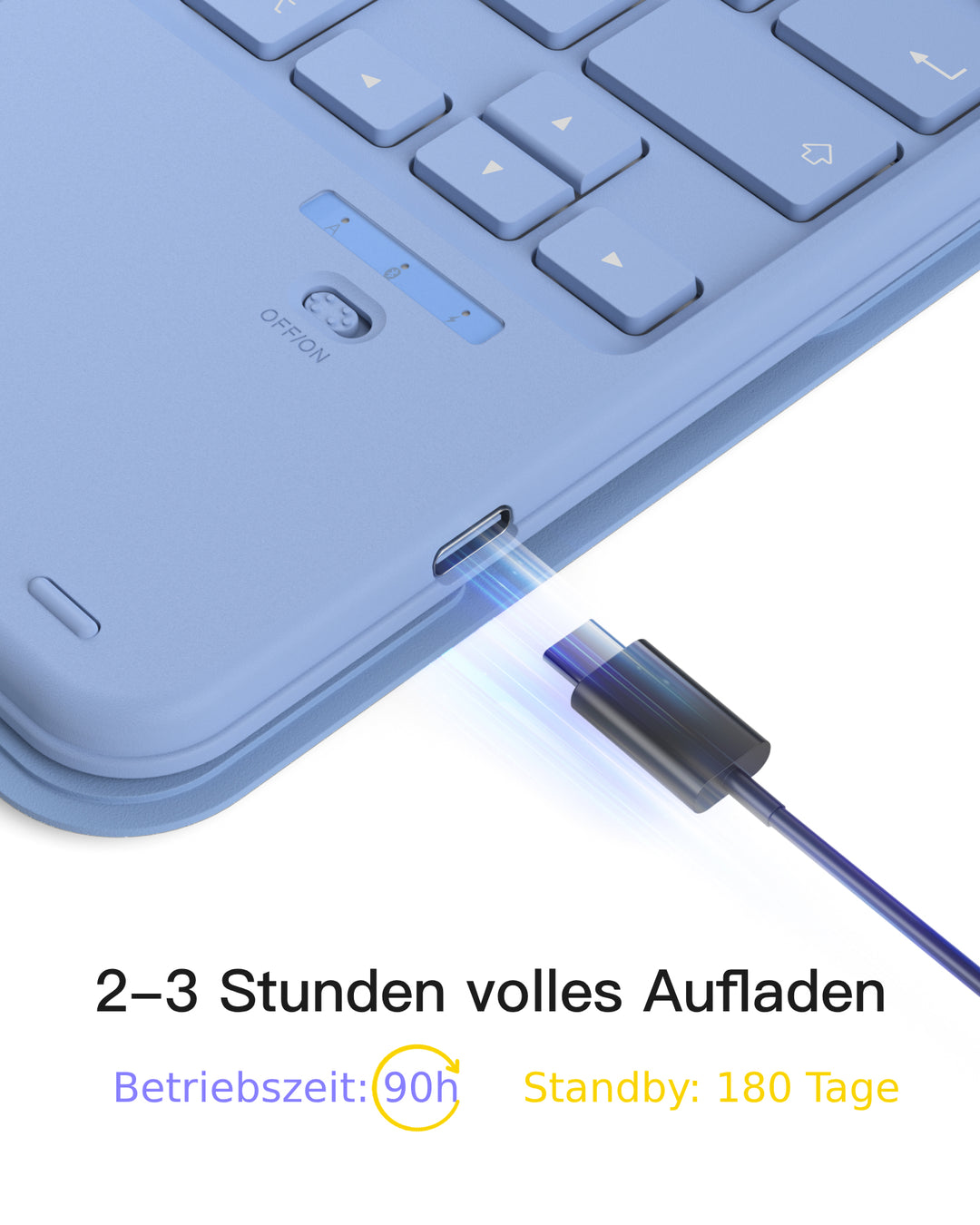 Abnehmbar Tastatur für iPad 11" A16 (2025), iPad Air 11" M4/M3/M2 (2026/2025/2024), iPad Air 10.9" 5/4, iPad Pro 11" 4/3/2/1, KB002