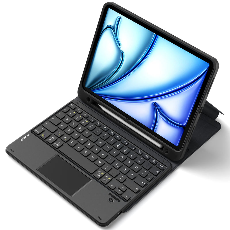 Abnehmbar Tastatur für iPad 11" A16 (2025), iPad Air 11" M3/M2 (2025/2024), iPad Air 10.9" 5/4, iPad Pro 11" 4/3/2/1, KB002