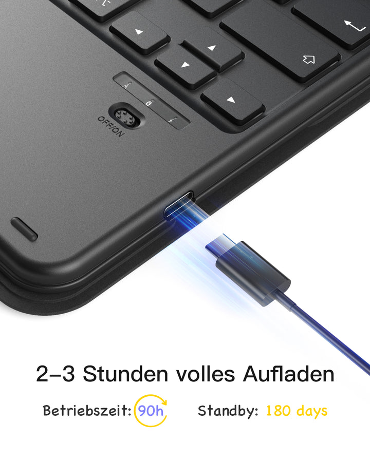 inateck DE Abnehmbar Tastatur für iPad 11" A16 (2025), iPad Air 11" M3/M2 (2025/2024), iPad Air 10.9" 5/4, iPad Pro 11" 4/3/2/1, KB