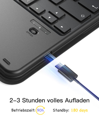 Abnehmbar Tastatur für iPad 11" A16 (2025), iPad Air 11" M3/M2 (2025/2024), iPad Air 10.9" 5/4, iPad Pro 11" 4/3/2/1, KB002