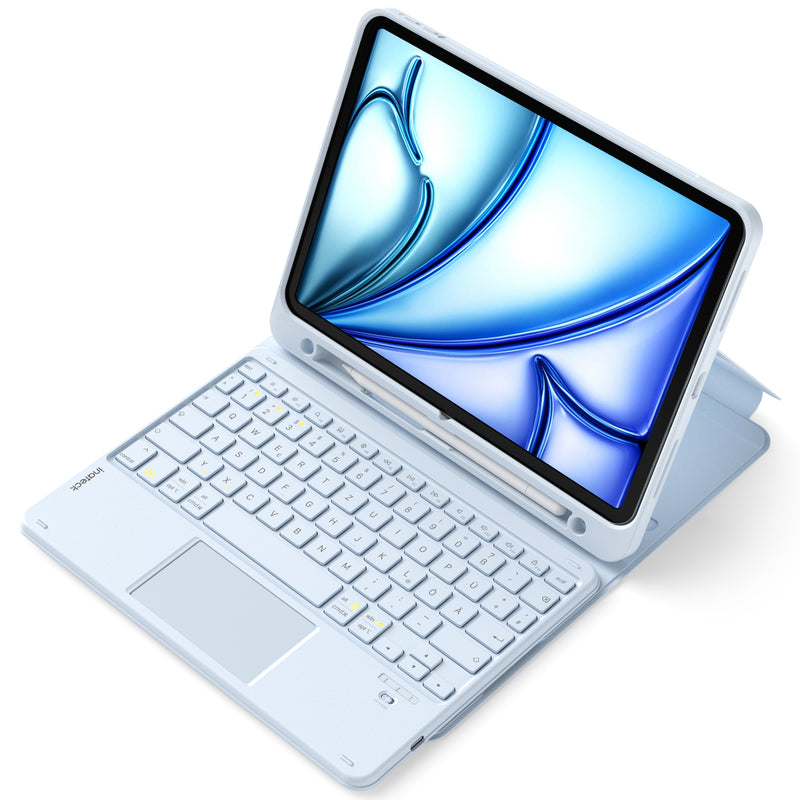Abnehmbar Tastatur für iPad 11" A16 (2025), iPad Air 11" M3/M2 (2025/2024), iPad Air 10.9" 5/4, iPad Pro 11" 4/3/2/1, KB002