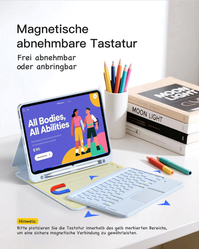 Abnehmbar Tastatur für iPad 11" A16 (2025), iPad Air 11" M3/M2 (2025/2024), iPad Air 10.9" 5/4, iPad Pro 11" 4/3/2/1, KB002