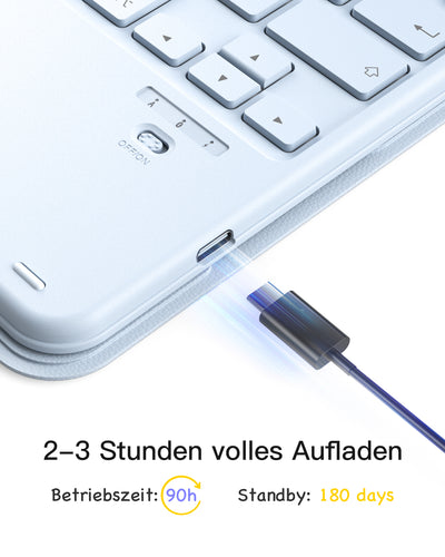 Abnehmbar Tastatur für iPad 11" A16 (2025), iPad Air 11" M3/M2 (2025/2024), iPad Air 10.9" 5/4, iPad Pro 11" 4/3/2/1, KB002