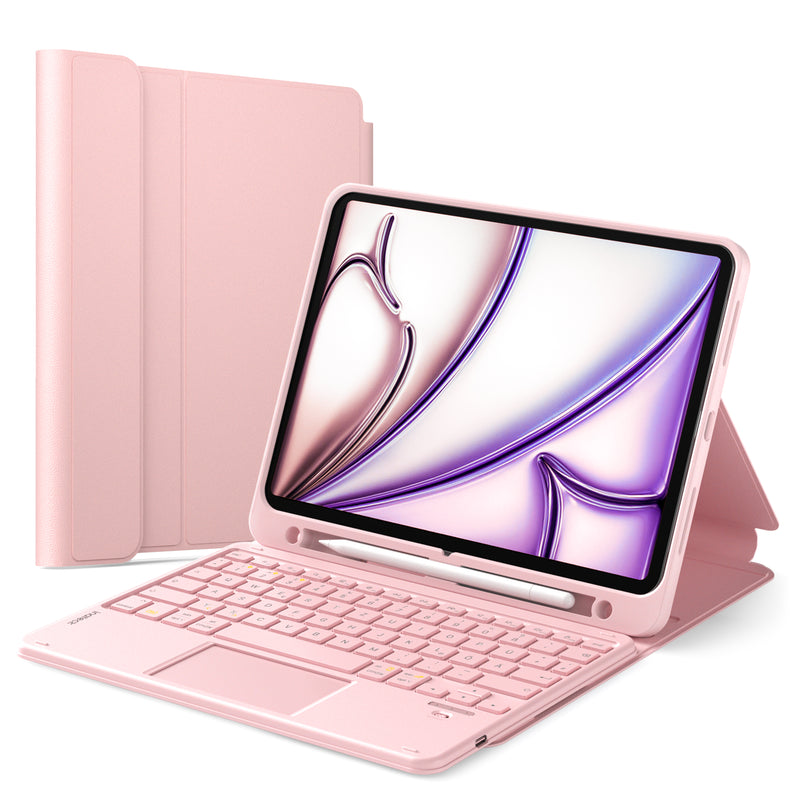 Abnehmbar Tastatur für iPad 11" A16 (2025), iPad Air 11" M3/M2 (2025/2024), iPad Air 10.9" 5/4, iPad Pro 11" 4/3/2/1, KB002