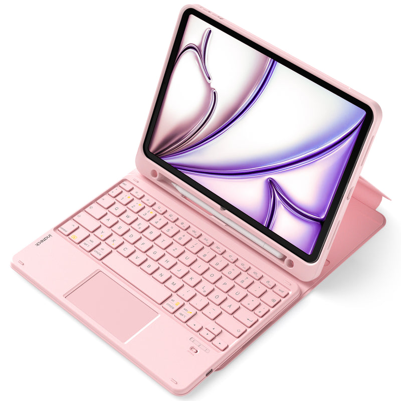 Abnehmbar Tastatur für iPad 11" A16 (2025), iPad Air 11" M3/M2 (2025/2024), iPad Air 10.9" 5/4, iPad Pro 11" 4/3/2/1, KB002