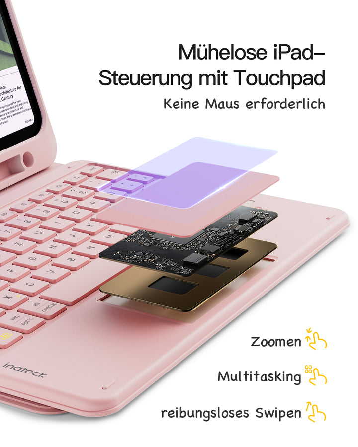 inateck DE Abnehmbar Tastatur für iPad 11" A16 (2025), iPad Air 11" M3/M2 (2025/2024), iPad Air 10.9" 5/4, iPad Pro 11" 4/3/2/1, KB