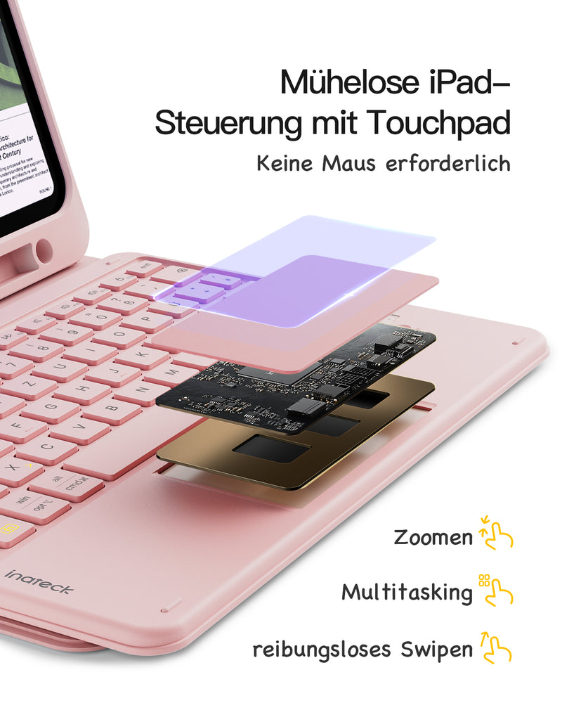 Abnehmbar Tastatur für iPad 11" A16 (2025), iPad Air 11" M3/M2 (2025/2024), iPad Air 10.9" 5/4, iPad Pro 11" 4/3/2/1, KB002