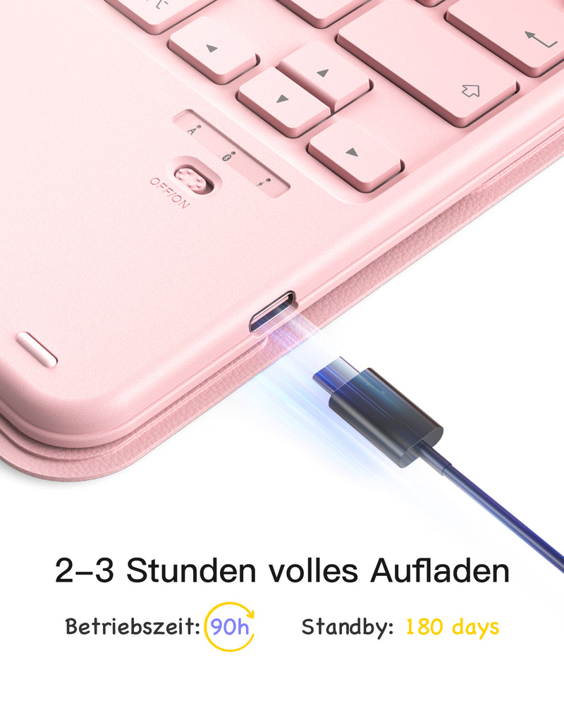 Abnehmbar Tastatur für iPad 11" A16 (2025), iPad Air 11" M3/M2 (2025/2024), iPad Air 10.9" 5/4, iPad Pro 11" 4/3/2/1, KB002