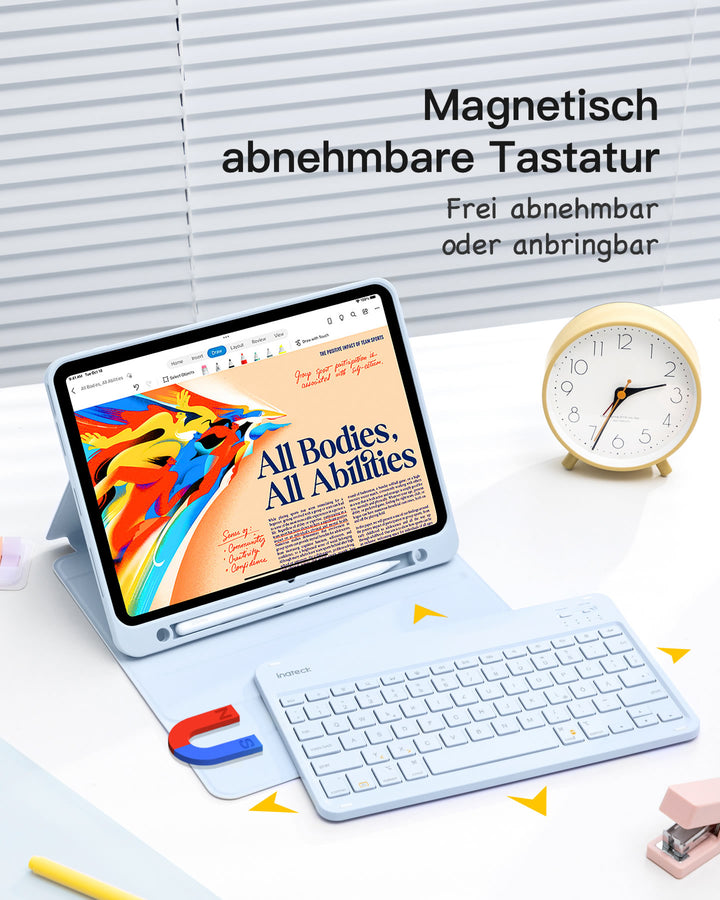 inateck DE Ultraleicht Tastatur Hülle für iPad 11" (A16 2025), iPad 10; iPad Air 11" M3/M2 (2025/2024), iPad Air 5/4; iPad Pro 11" 