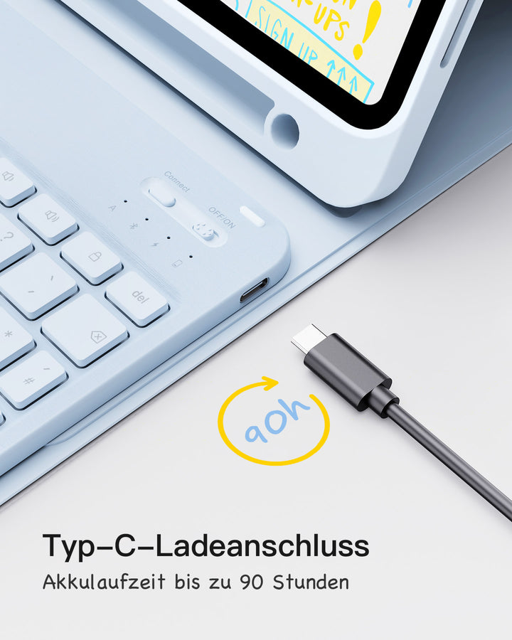 inateck DE Ultraleicht Tastatur Hülle für iPad 11" (A16 2025), iPad 10; iPad Air 11" M3/M2 (2025/2024), iPad Air 5/4; iPad Pro 11" 