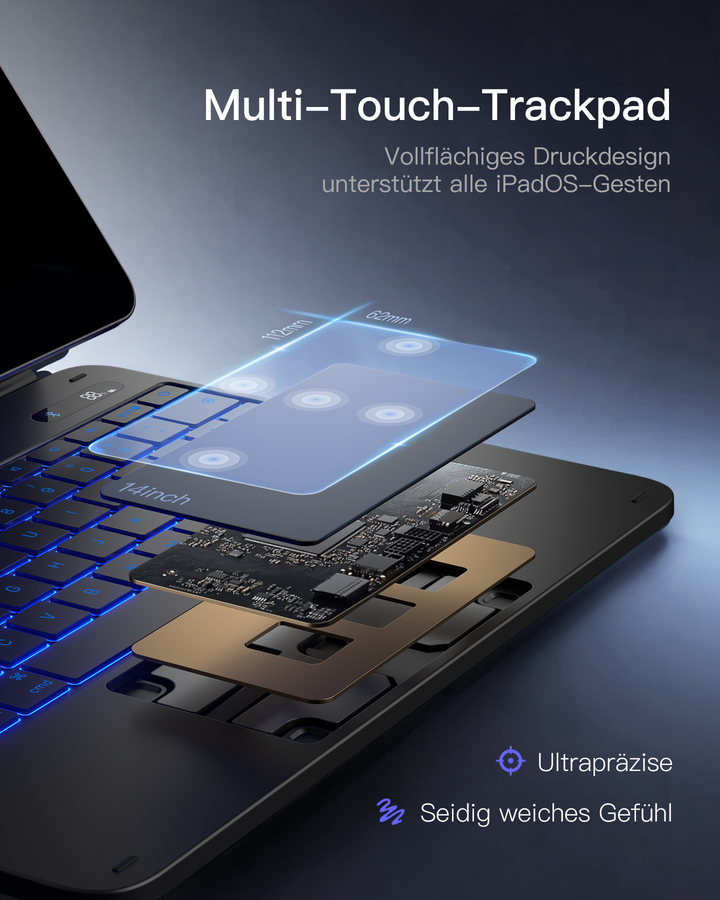inateck DE Inateck NeoMagic Magnetische Tastatur Hülle für iPad Air 13" (2025/2024), iPad Pro 12.9" 6/5/4/3 Gen,QWERTZ, KB903-13A