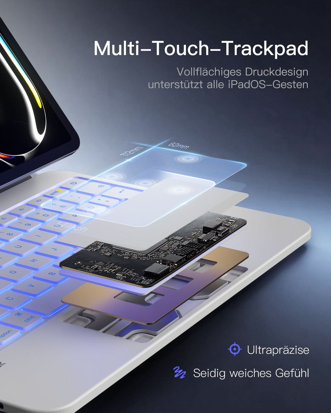 Inateck NeoMagic Magnetische Tastatur Hülle für iPad Air 11 Zoll(2025/2024), Magic Keyboard für iPad Pro 11", KB903-11A