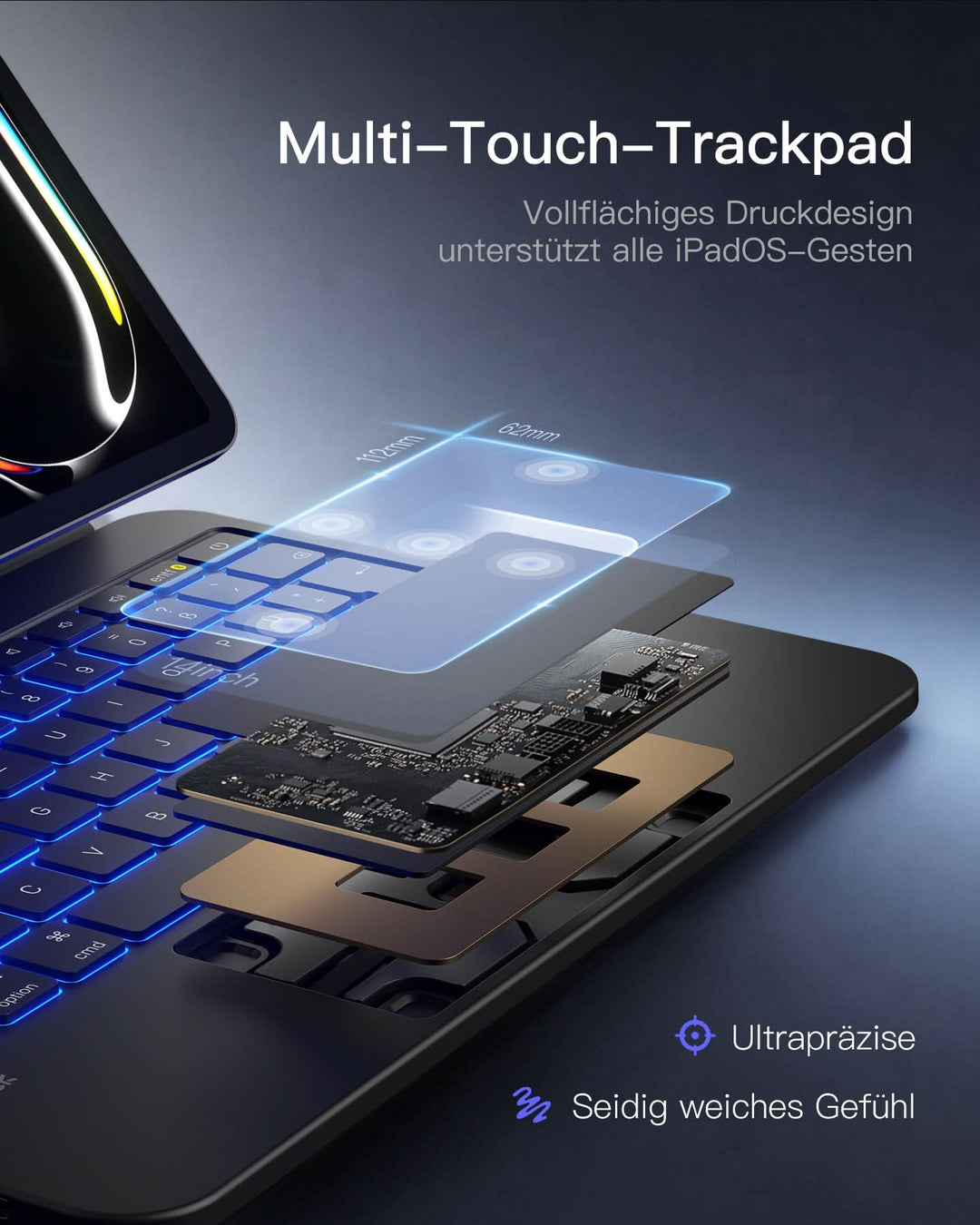 NeoMagic Magnetische Tastatur Hülle für iPad 11/10 Gen 2025 A16 11", QWERTZ, KB903-10