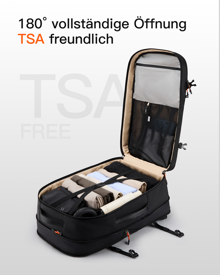 Leichter 38.5-46 L Reiserucksack erweiterbarer, Spritzwassergeschützt Travel Backpack für 16 Zoll Laptop, BPX35