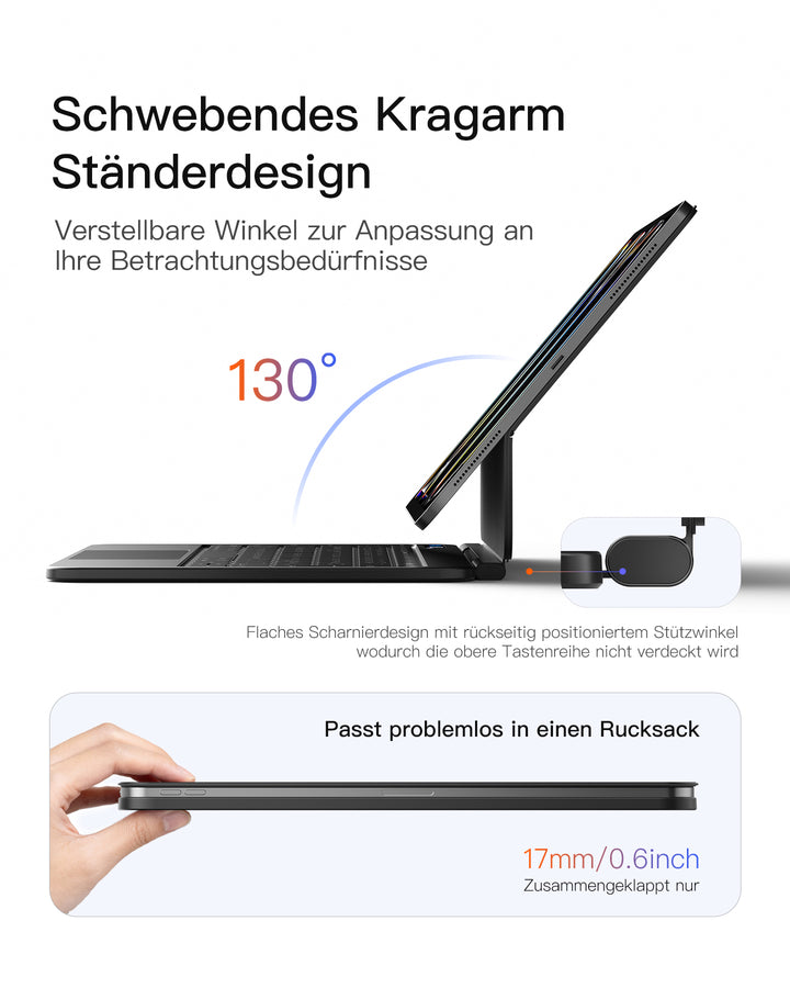 Inateck NeoMagic Magnetische Tastatur Hülle für iPad Air 11 Zoll(2025/2024), Magic Keyboard für iPad Pro 11", KB903-11A
