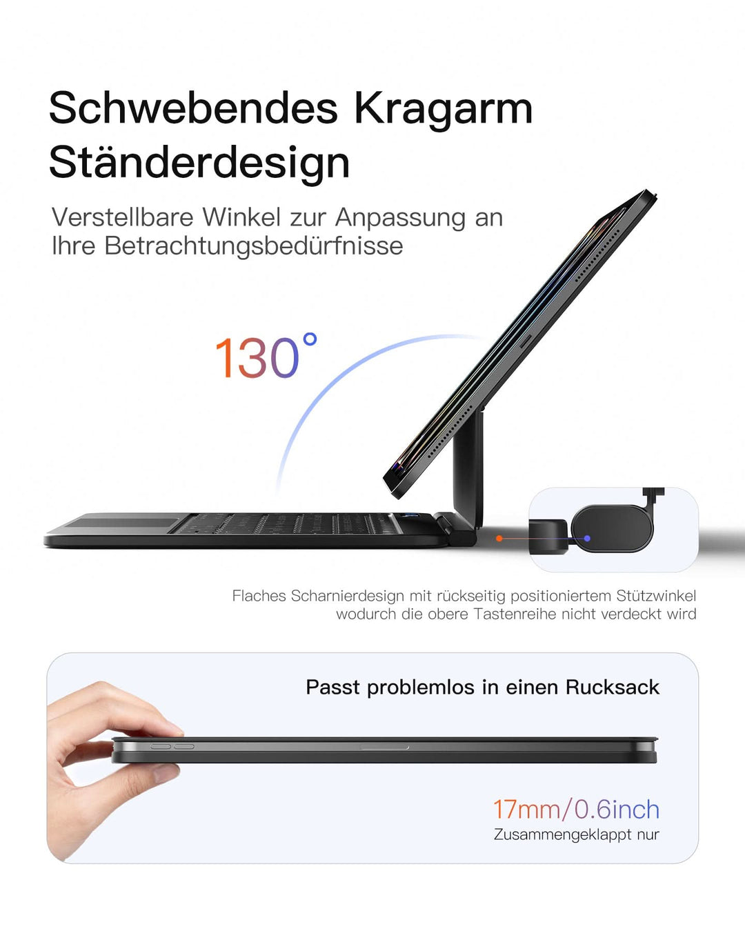 NeoMagic Magnetische Tastatur Hülle für iPad 11/10 Gen 2025 A16 11", QWERTZ, KB903-10