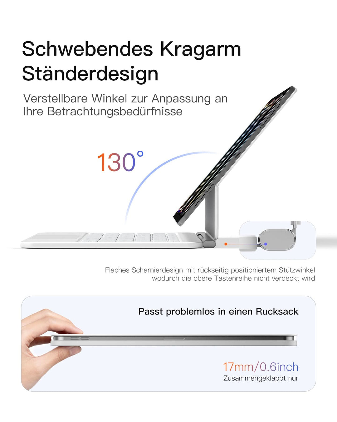 Inateck NeoMagic Magnetische Tastatur Hülle für iPad Air 11 Zoll(2025/2024), Magic Keyboard für iPad Pro 11", KB903-11A