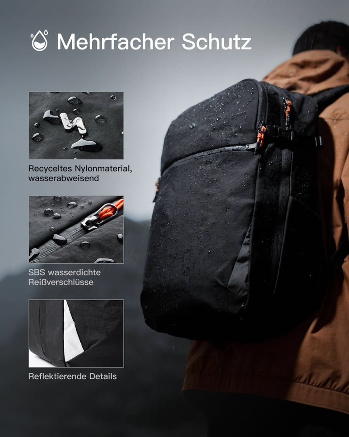 Leichter 38.5-46 L Reiserucksack erweiterbarer, Spritzwassergeschützt Travel Backpack für 16 Zoll Laptop, BPX35