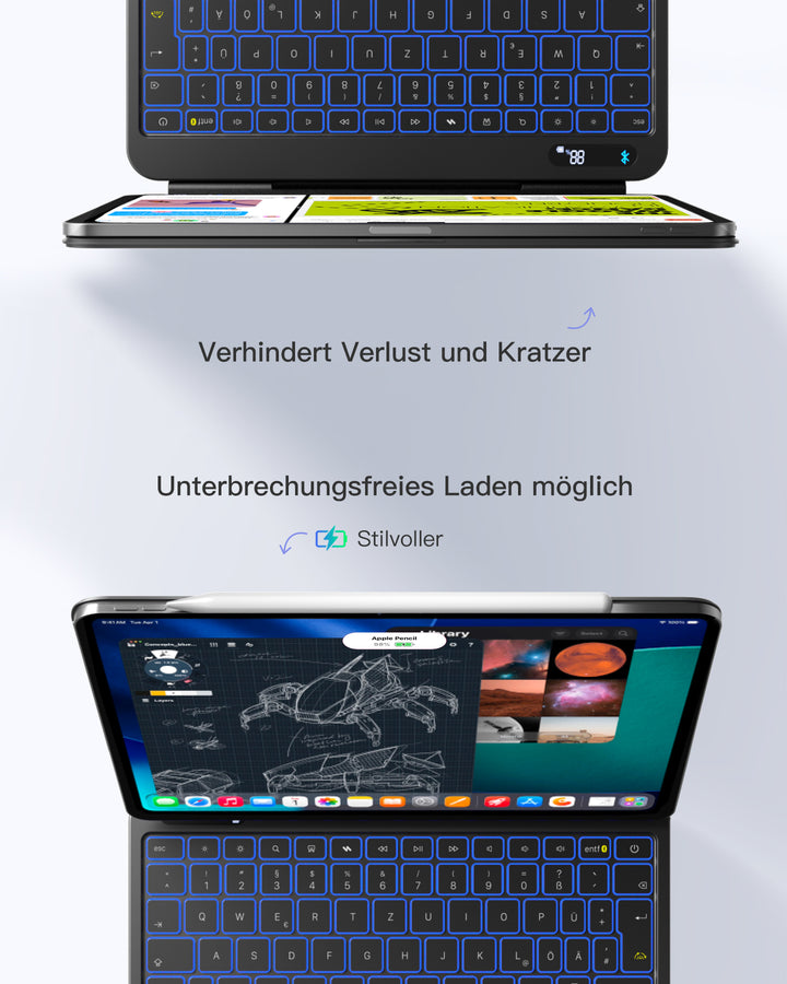 Inateck NeoMagic Magnetische Tastatur Hülle für iPad Air 11 Zoll(2025/2024), Magic Keyboard für iPad Pro 11", KB903-11A