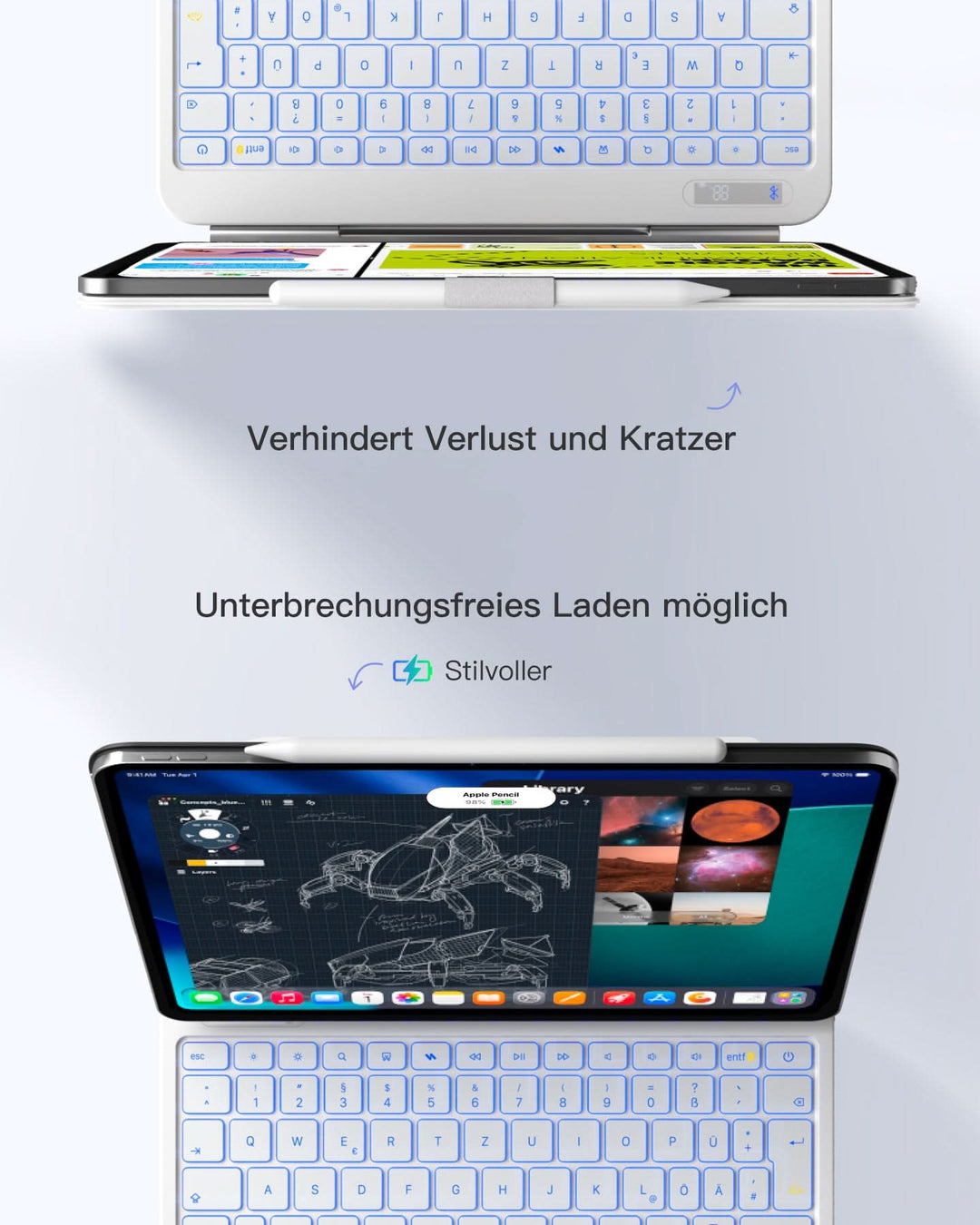 Inateck NeoMagic Magnetische Tastatur Hülle für iPad Air 11 Zoll(2025/2024), Magic Keyboard für iPad Pro 11", KB903-11A