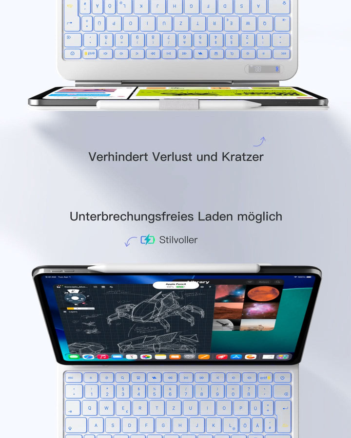 Inateck NeoMagic Magnetische Tastatur Hülle für iPad Air 11 Zoll(2025/2024), Magic Keyboard für iPad Pro 11", KB903-11A