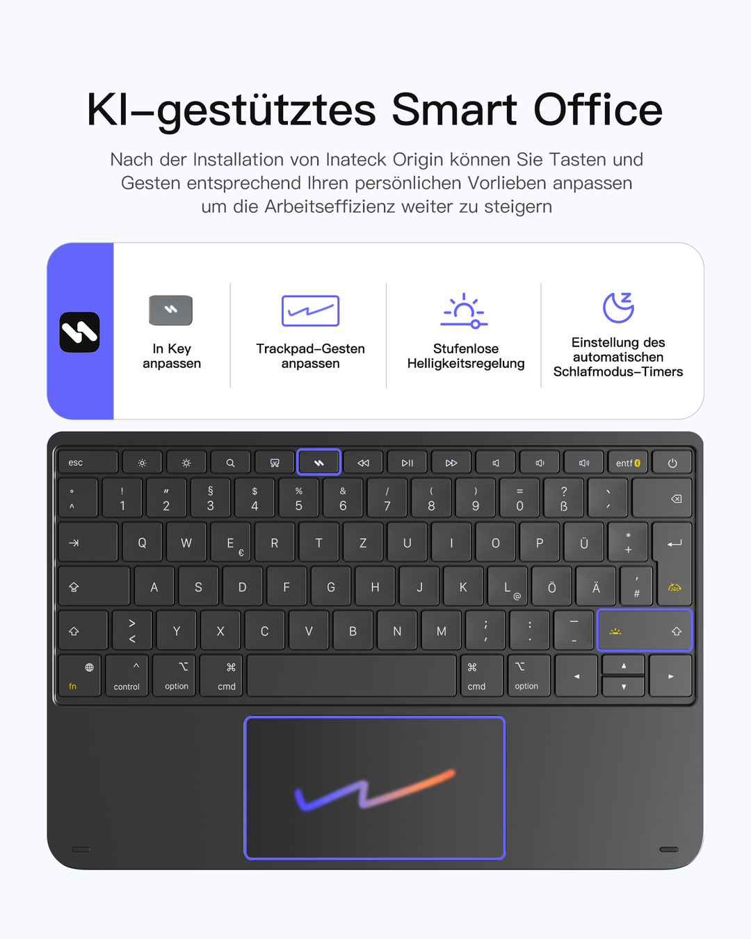 inateck DE Inateck NeoMagic Magnetische Tastatur Hülle für iPad Air 13" (2025/2024), iPad Pro 12.9" 6/5/4/3 Gen,QWERTZ, KB903-13A