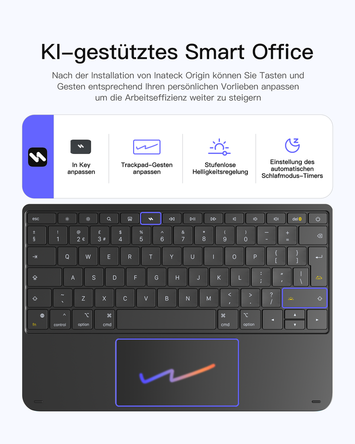 NeoMagic Magnetische Tastatur Hülle für iPad Pro 13 2025/2024(M5/M4),LED Smart Power-Anzeige, QWERTZ, mit Stifthalter, KB903-13P