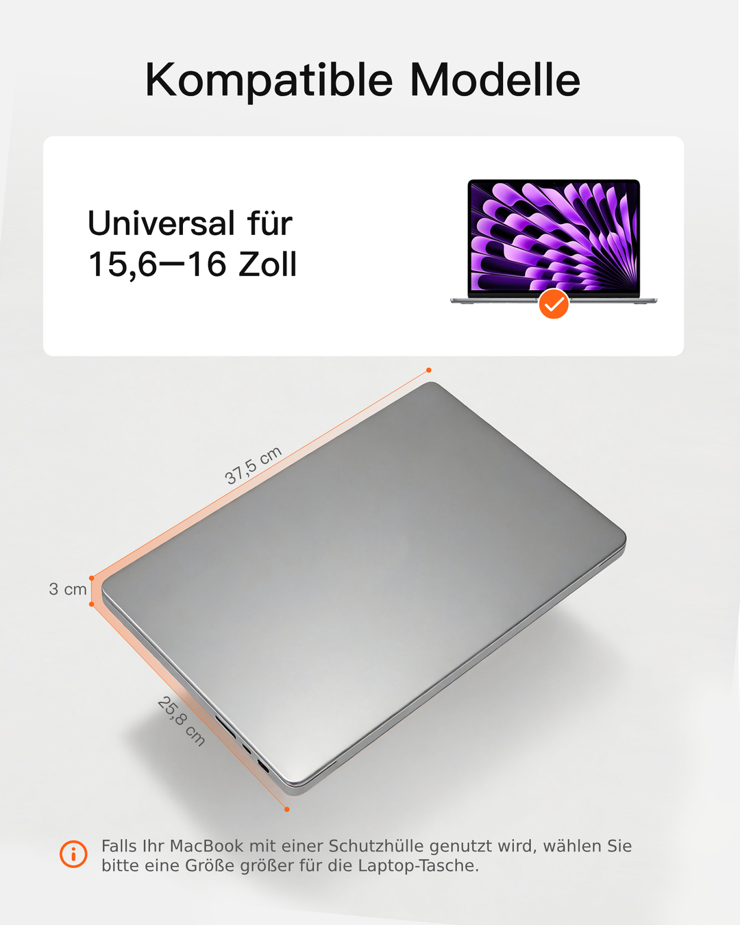 Inateck Laptop-Hülle Sleeve, kompatibel mit 14" MacBook Pro M5/M4/M3/M2/M1 Pro/Max (2026-2021), LBT14