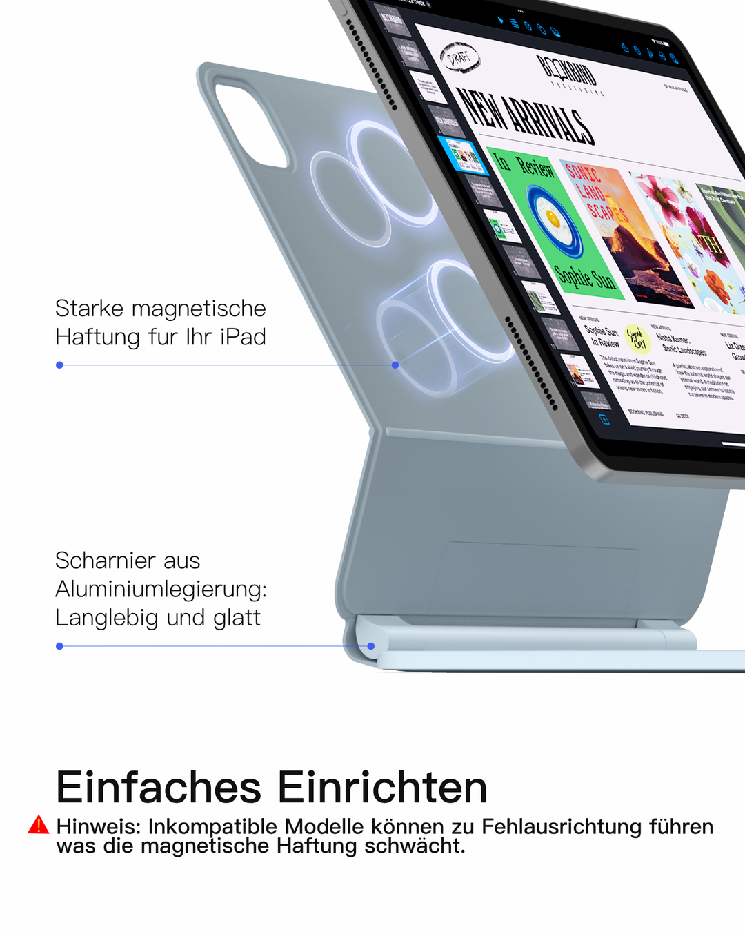 Neo Magic Magnetische Tastaturhülle für iPad Air 11" M4/M3/M2 (2026/2025/2024), iPad Air 5/4, iPad Pro 11" 4/3/2/1, KB09