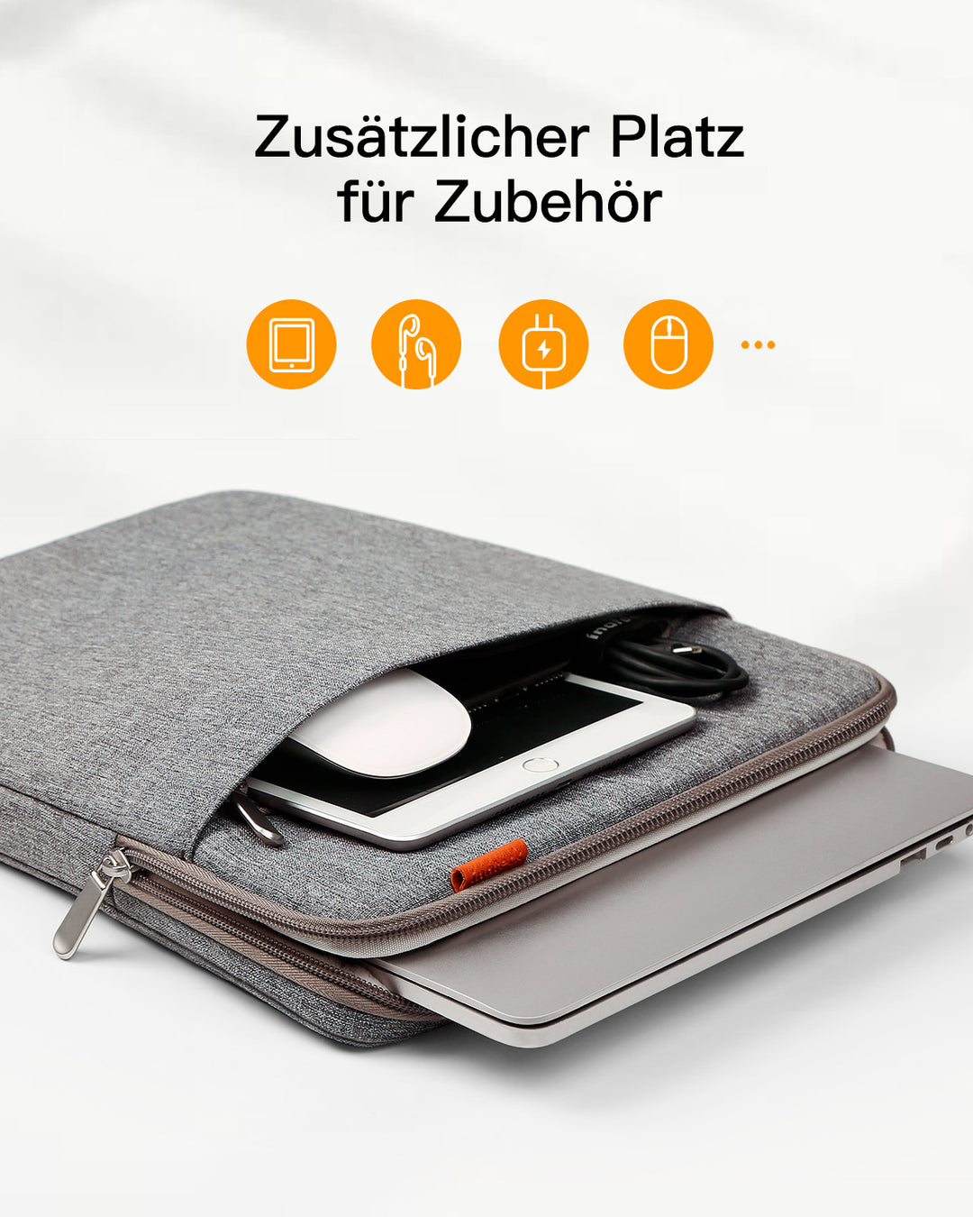 inateck DE EdgeKeeper 360° Rundumschutz Laptoptasche Hülle 13-16 Zoll mit Zubehörtasche, LB01006/S1