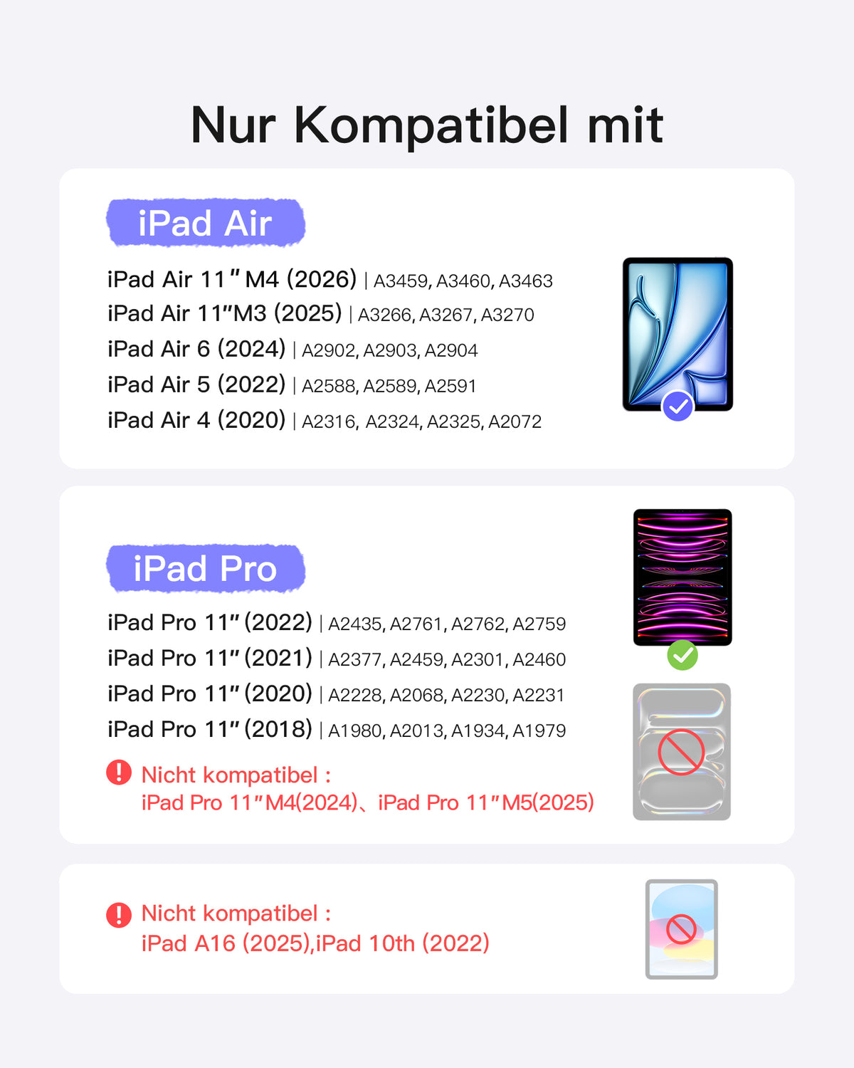 Neo Magic Magnetische Tastaturhülle für iPad Air 11" M4/M3/M2 (2026/2025/2024), iPad Air 5/4, iPad Pro 11" 4/3/2/1, KB09